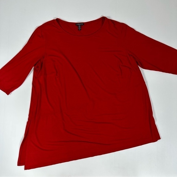 Eileen Fisher Top Sz 2X Asymmetrical Jersey Asymmetric - Picture 6 of 13